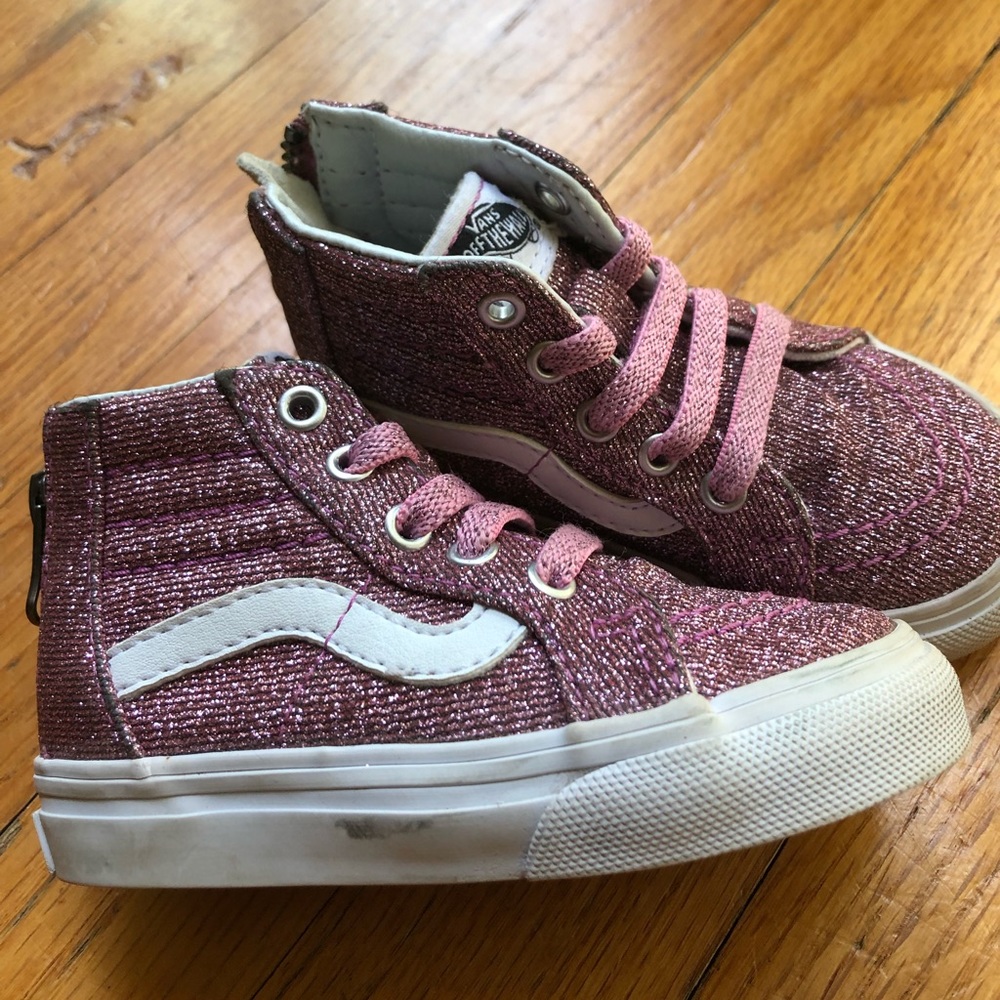 Vans toddler glitter high tops. Great condition!